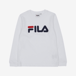 Fila Uno Linear Round Fiu T-shirt Fehér | HU-81707